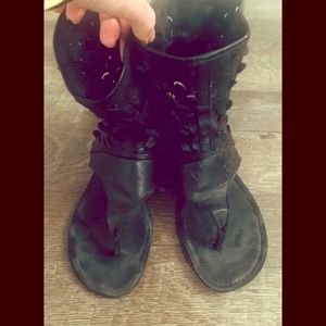 Gladiator style  shoes by Danish designer Nu.